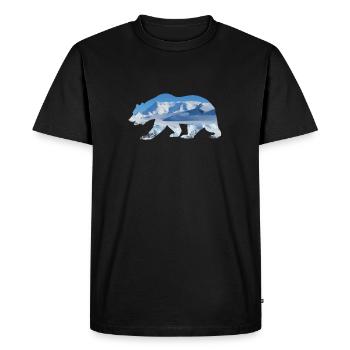 Eisbär - Männer Premium Bio T-Shirt - Schwarz - Vorne - Nico (187cm)