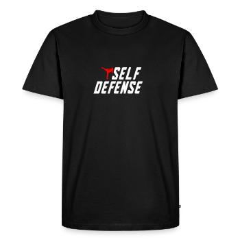Self Defense Motif Design - Men's Premium Organic T-Shirt - black - Front - Nico (187cm)