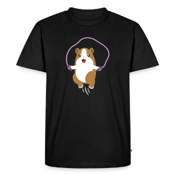 Enfants hamster animaux chemise corde saut hamster - T-shirt Premium bio Homme - noir - Devant - Nico (187cm)