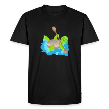 Kids Shirt Thème pour enfants Tortue animal Tortue - T-shirt Premium bio Homme - noir - Devant - Nico (187cm)