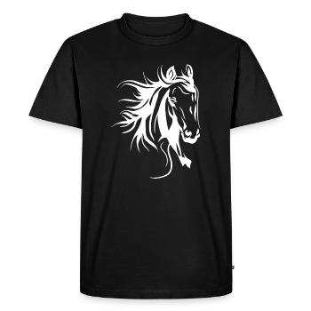 Amoureux des chevaux Tête de cheval Chevaux - T-shirt Premium bio Homme - noir - Devant - Nico (187cm)