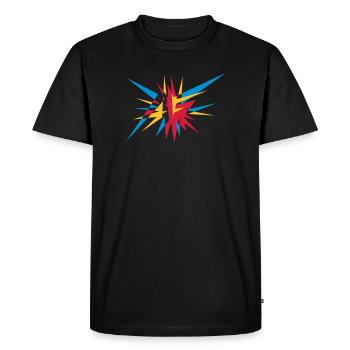 Explosion and rays - Men's Premium Organic T-Shirt - black - Front - Nico (187cm)