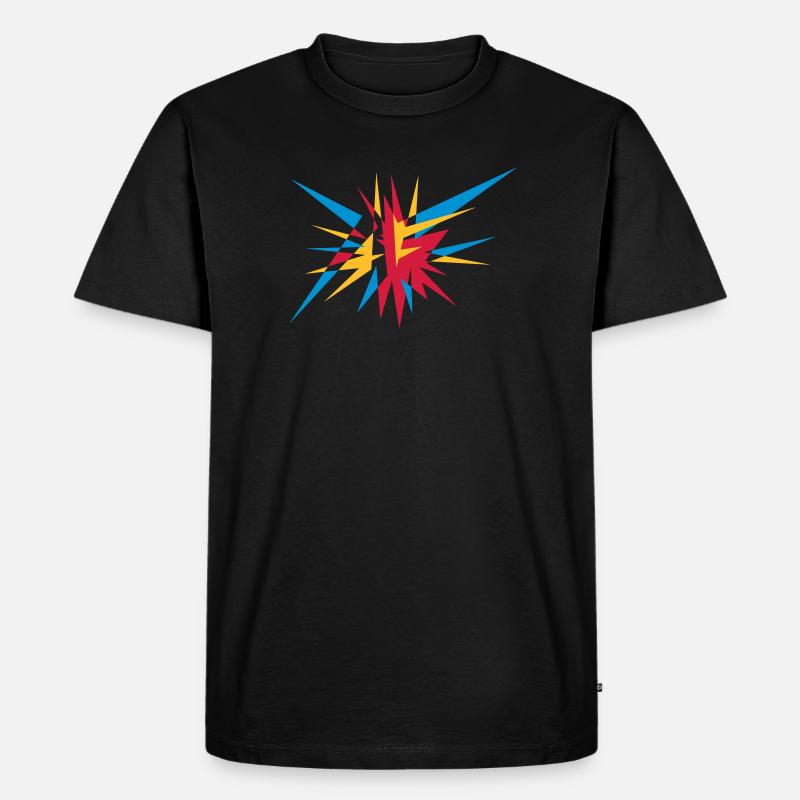 Explosion und Strahlen - Männer Premium Bio T-Shirt - Schwarz