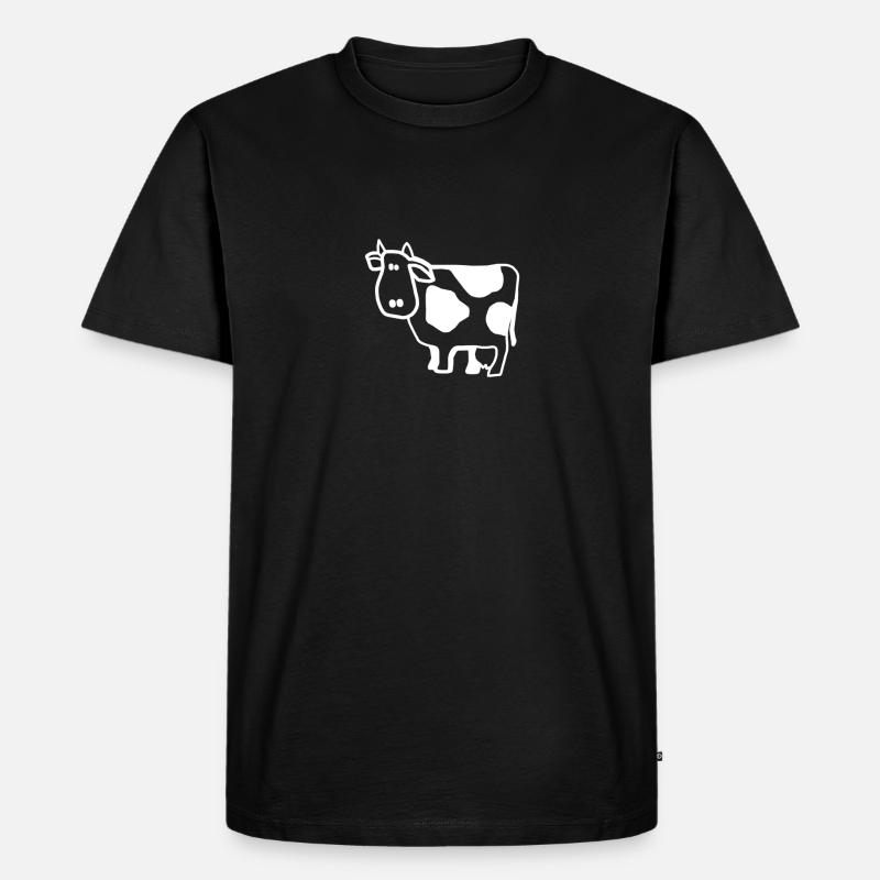 Kuh - Männer Premium Bio T-Shirt - Schwarz