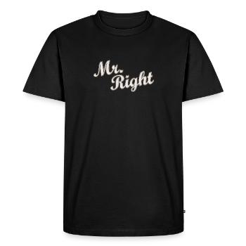 Mr Right Paarshirt / Partnershirt Gift Idea - Men's Premium Organic T-Shirt - black - Front - Nico (187cm)