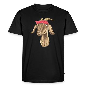 Chèvre avec Bandana - T-shirt Premium bio Homme - noir - Devant - Nico (187cm)