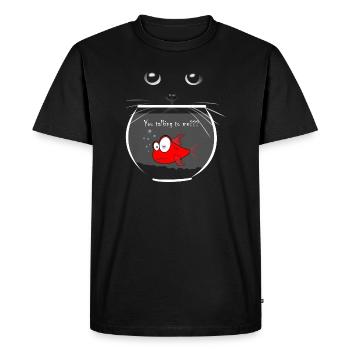 poisson rouge - T-shirt Premium bio Homme - noir - Devant - Nico (187cm)