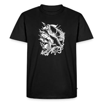 T-shirt de pêcheur - T-shirt Premium bio Homme - noir - Devant - Nico (187cm)