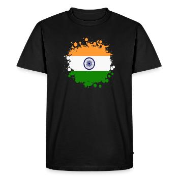Inde tache tache / cadeau de drapeau Asie - T-shirt Premium bio Homme - noir - Devant - Nico (187cm)