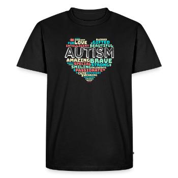 Cœur Puzzle Autisme Chemise - T-shirt Premium bio Homme - noir - Devant - Nico (187cm)