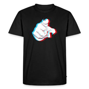 I want YOU - 3D finger - Men's Premium Organic T-Shirt - black - Front - Nico (187cm)