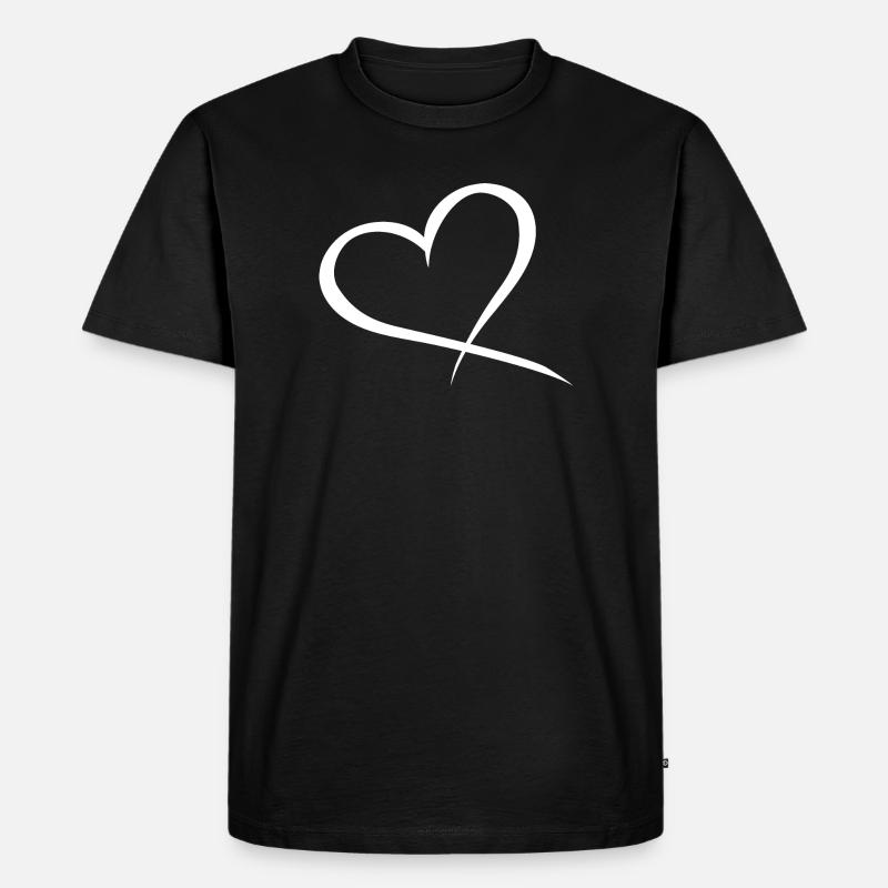 Herz Design Liebe - Männer Premium Bio T-Shirt - Schwarz