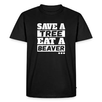 Sauvegarder l'arbre Manger un castor - T-shirt Premium bio Homme - noir - Devant - Nico (187cm)
