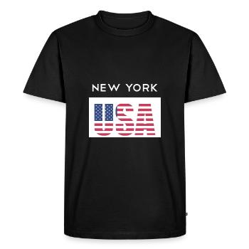 New York, États-Unis, États-Unis T-shirt NYC - T-shirt Premium bio Homme - noir - Devant - Nico (187cm)