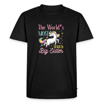 The World's most magical big Sister - Men's Premium Organic T-Shirt - black - Front - Nico (187cm)