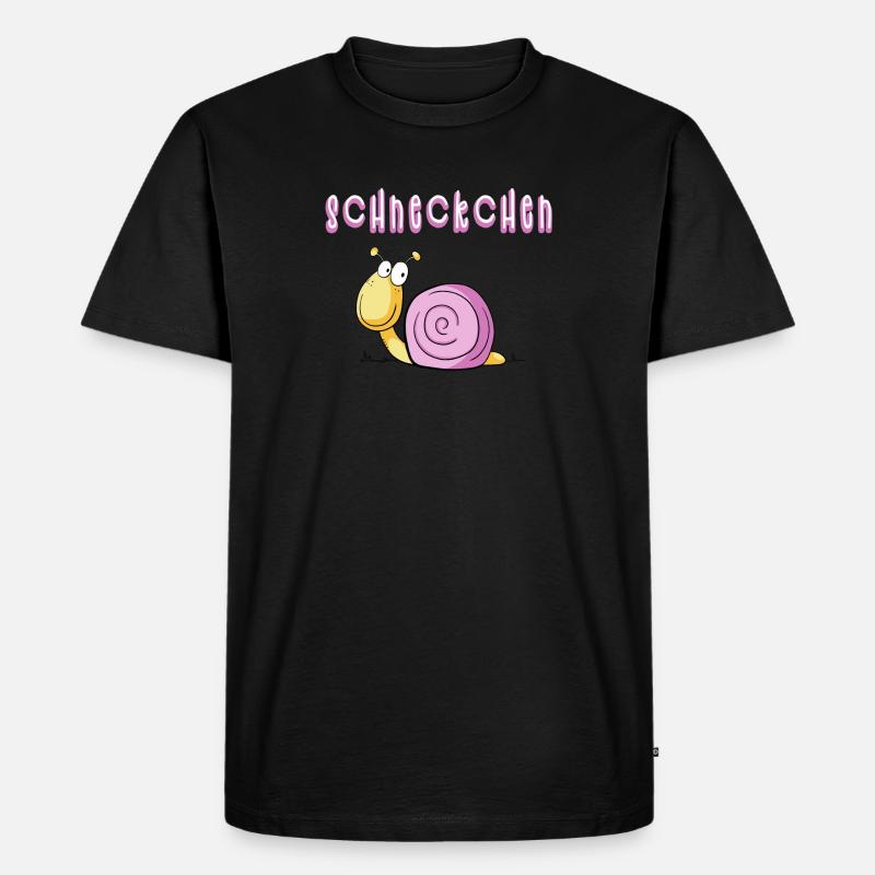 Lustige Scheckchen Schnecke I Comic - Männer Premium Bio T-Shirt - Schwarz
