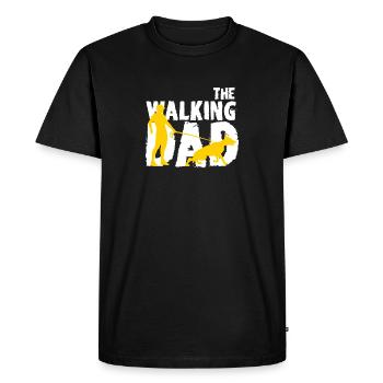 Père promeneur et chien - T-shirt Premium bio Homme - noir - Devant - Nico (187cm)