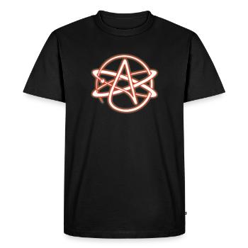 Symbole athée rouge - T-shirt Premium bio Homme - noir - Devant - Nico (187cm)