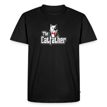 Chat papa chats fou père Maine Coon Siam - T-shirt Premium bio Homme - noir - Devant - Nico (187cm)