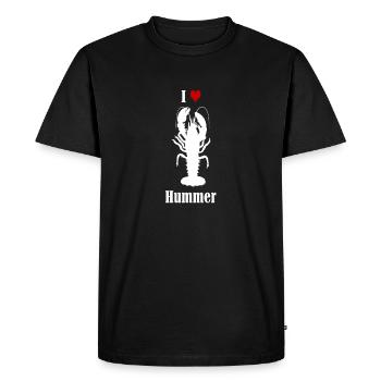 J'adore le homard - T-shirt Premium bio Homme - noir - Devant - Nico (187cm)