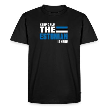 Keep calm Estonie / Cadeau Tallinn Europe de l’Est - T-shirt Premium bio Homme - noir - Devant - Nico (187cm)