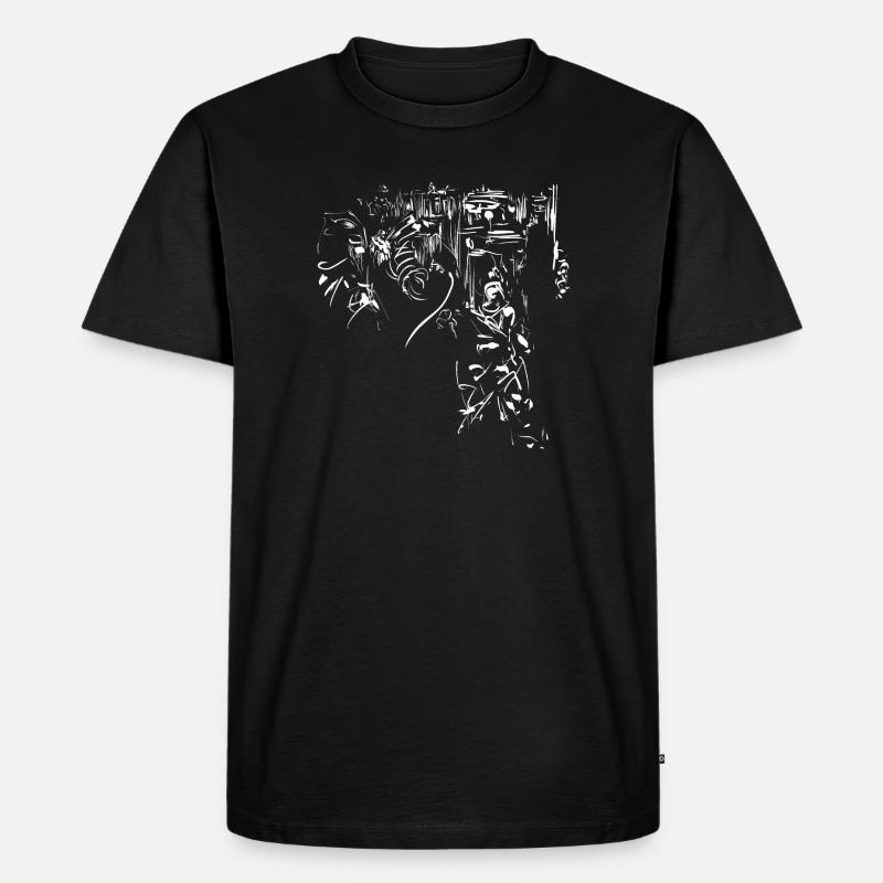 Tribal Stadt / Design Hintergrund Element - Männer Premium Bio T-Shirt - Schwarz