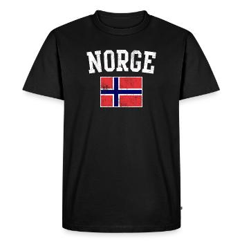 Norwegian Flag Emblem - Men's Premium Organic T-Shirt - black - Front - Nico (187cm)