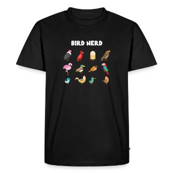 Bird Nerd - Men's Premium Organic T-Shirt - black - Front - Nico (187cm)