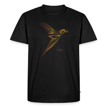 Free Line Art Bird Minimalist Design - Men's Premium Organic T-Shirt - black - Front - Nico (187cm)