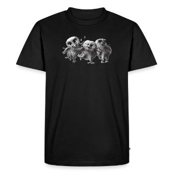 three happy owls - Men's Premium Organic T-Shirt - black - Front - Nico (187cm)