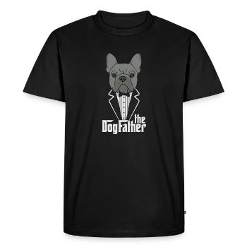 Le papa bouledogue français Dogfather Frenchie Daddy Tee - T-shirt Premium bio Homme - noir - Devant - Nico (187cm)