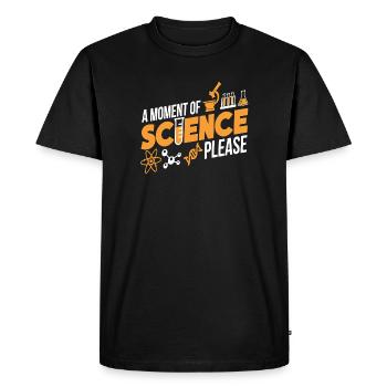 Un moment de science s'il vous plaît t-shirt - T-shirt Premium bio Homme - noir - Devant - Nico (187cm)