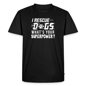 I Rescue Dogs Shirt - Men's Premium Organic T-Shirt - black - Front - Nico (187cm)