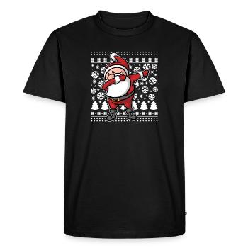 Ugly Christmas Dabbing Santa Claus Christmas - Men's Premium Organic T-Shirt - black - Front - Nico (187cm)