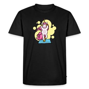 Pilates Unicorn Exercise Workout Workout Gym - T-shirt Premium bio Homme - noir - Devant - Nico (187cm)