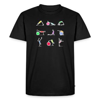 Pilates exercise workout fitness workout cardio - Men's Premium Organic T-Shirt - black - Front - Nico (187cm)