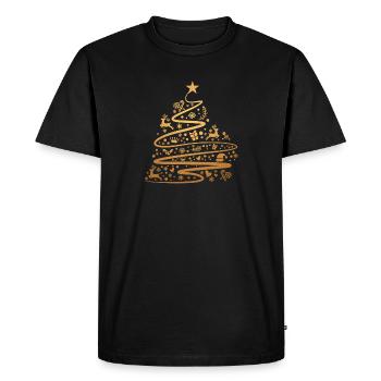 Arbre De Noël Or - T-shirt Premium bio Homme - noir - Devant - Nico (187cm)