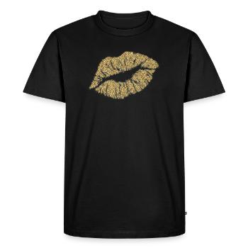 Baiser en or - T-shirt Premium bio Homme - noir - Devant - Nico (187cm)