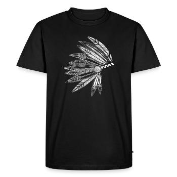 Headdress of a chief - Men's Premium Organic T-Shirt - black - Front - Nico (187cm)