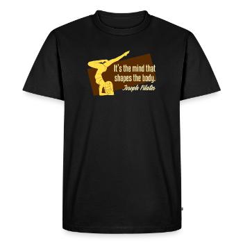 Entraînement Pilates Fitness Formation Sentence Citation - T-shirt Premium bio Homme - noir - Devant - Nico (187cm)