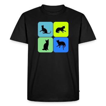 chat chat chat, cadeau - T-shirt Premium bio Homme - noir - Devant - Nico (187cm)