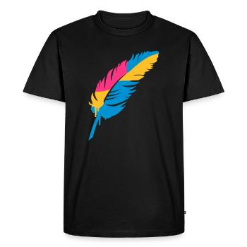 A colorful feather - Men's Premium Organic T-Shirt - black - Front - Nico (187cm)