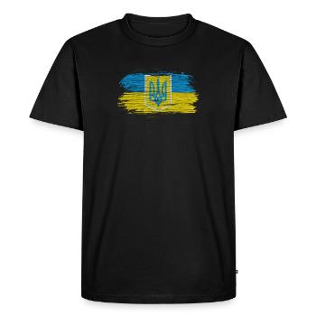 Drapeaux ukraine design avec les couleurs nationales - T-shirt Premium bio Homme - noir - Devant - Nico (187cm)