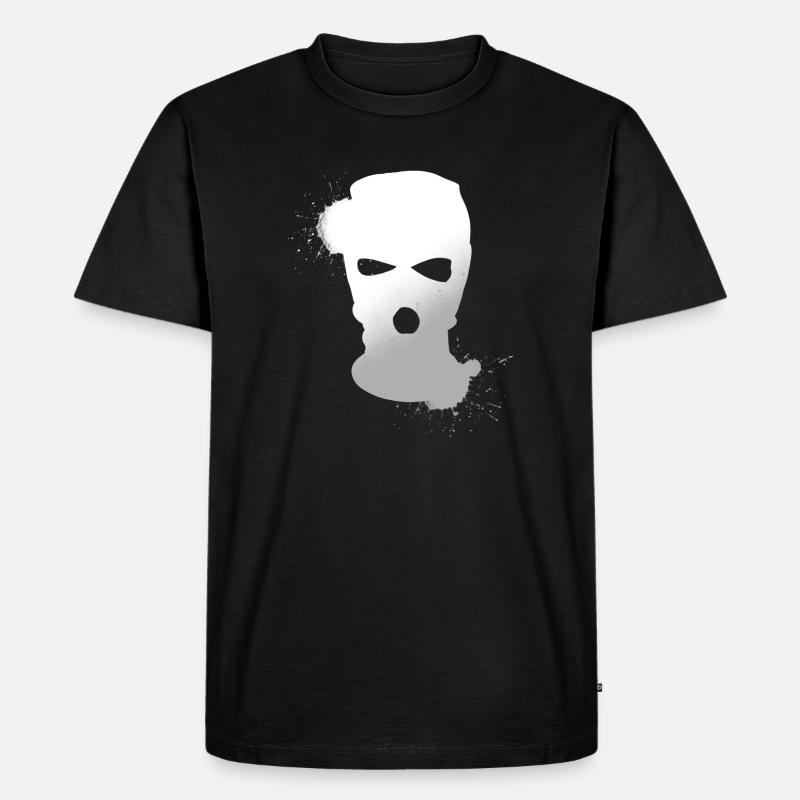 Sturmmaske - Männer Premium Bio T-Shirt - Schwarz