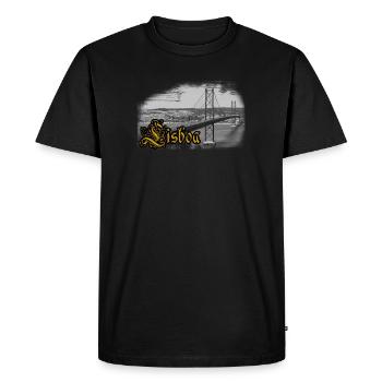 Lisbon bridge - T-shirt Premium bio Homme - noir - Devant - Nico (187cm)