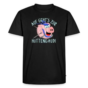Hüttengaudi - Pistensau - T-shirt Premium bio Homme - noir - Devant - Nico (187cm)