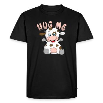 Huh me cow - Men's Premium Organic T-Shirt - black - Front - Nico (187cm)