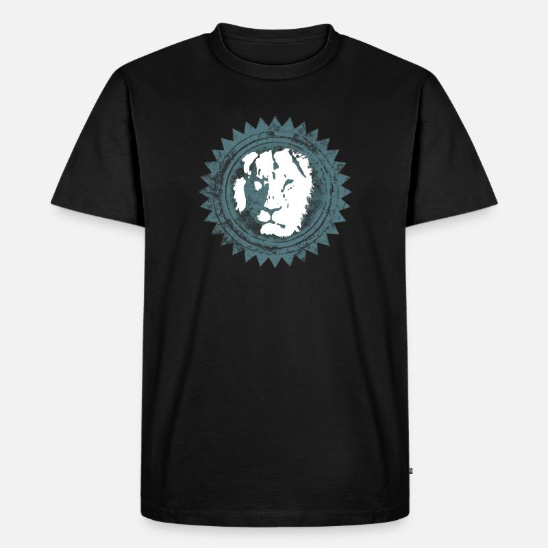 Löwenkopf Reggae Design - Männer Premium Bio T-Shirt - Schwarz