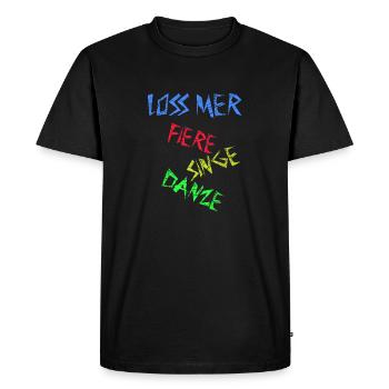 Loss mer fiere singe danze - Célébrer Danser - T-shirt Premium bio Homme - noir - Devant - Nico (187cm)
