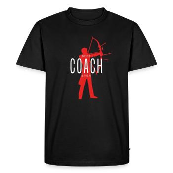Meilleur archer entraîneur tir à l’arc Sport Mentor Idée de cadeau - T-shirt Premium bio Homme - noir - Devant - Nico (187cm)